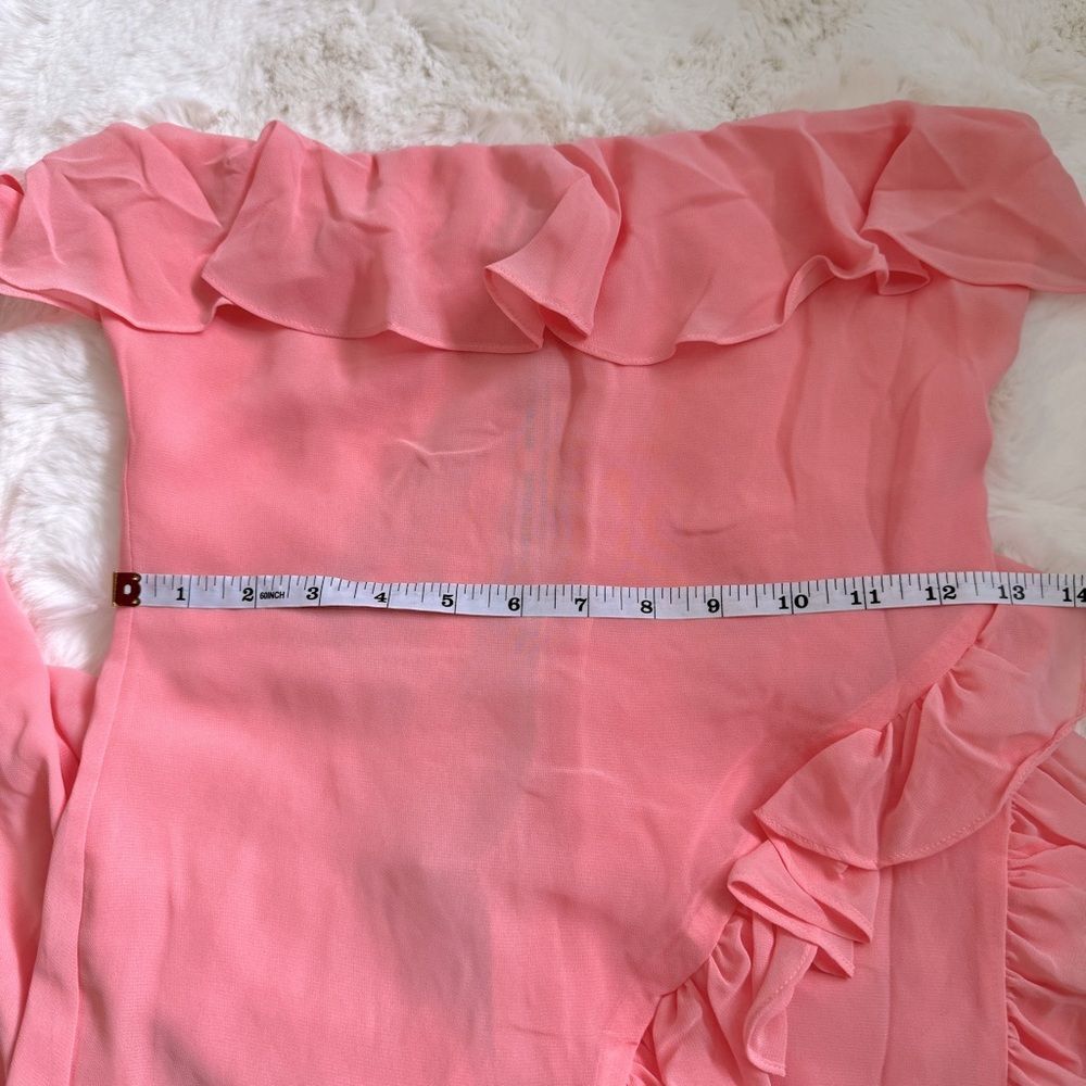 House of CB Sarina Ruffle Strapless Maxi Dress S - peach / pink - Picture 5 of 7